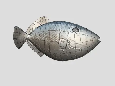 Clown Triggerfish Realistic Animated Low-poly 3D model