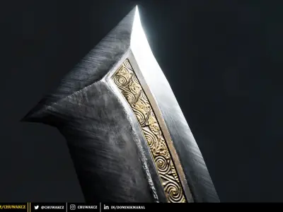 Steel Egyptian Khopesh Sword - PBR game ready 3d weapon Low-poly 3D model