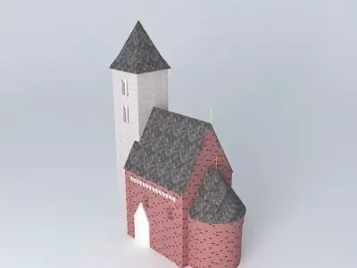 Roman age St Michael temple in Csempeszkopacs Hungary 3D model