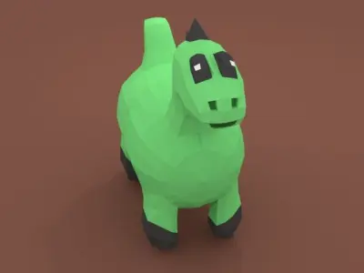 Chibi Dinosaurus 3D Model Low-poly 3D model
