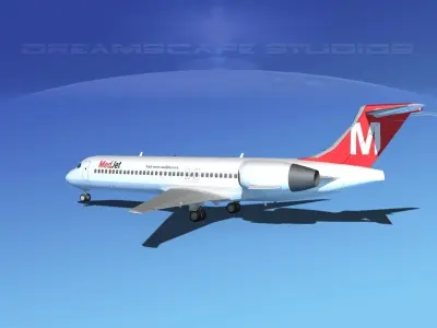 Boeing 717-200 Med Jet 3D model