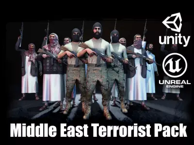 Middle East Terrorist Pack Low-poly 3D model