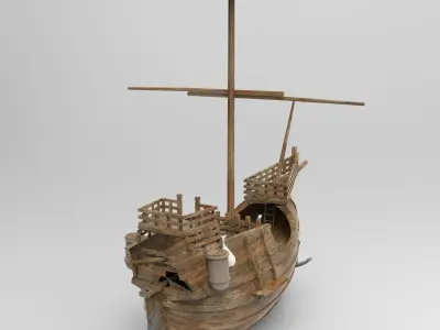 Small Santa Maria Boat 3D model