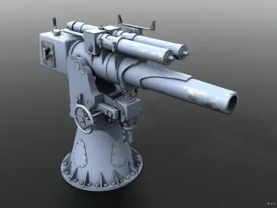 Howitzer 120-15 OTO 1933 Low-poly 3D model