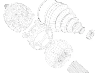 Driveshaft with CV-joints 3D model