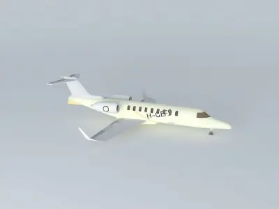 Bombardier Learjet 45 With Interior Free 3D model