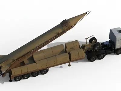 Iranian ballistic missile Shahab-3 3D model