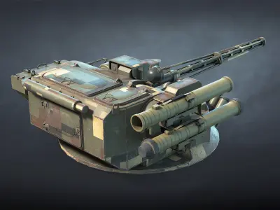 KBA-105 Shkval Combat Module Low-poly 3D model