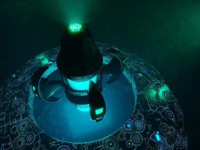 UFO 6 Underwater spaceship - Ovni - Flying Saucer 3D model