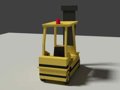 Low Poly Cartoony Forklift Low-poly 3D model