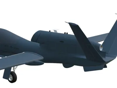 NORTHROP GRUMMAN RQ4D GROUND SURVEILLANCE - AGS NATO GLOBALHAWK- Low-poly 3D model