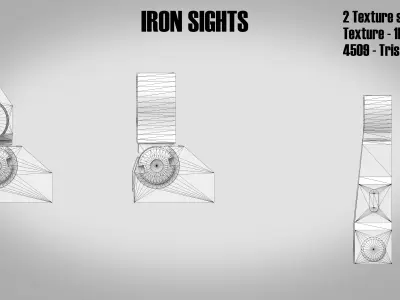 Iron Sights Two Texture sets Low-poly 3D model