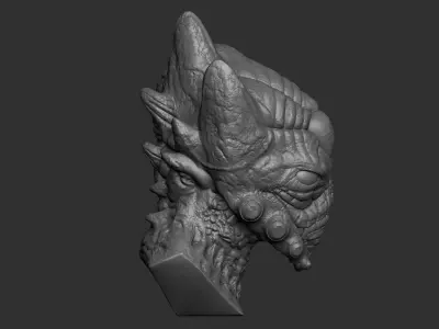 Alien bust of dragon 3D print model