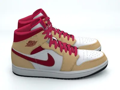 Jordan 1 Mid Low-poly 3D model