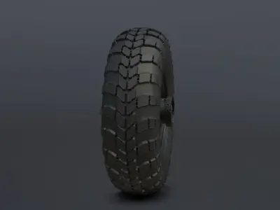 Off-road wheel for Gaz-66 Free low-poly 3D model