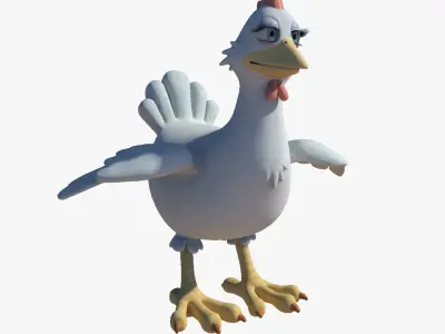 Chicken with Morphs and Rig 3D model
