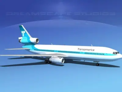 Douglas DC-10 Transamerica 3D model