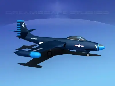 McDonnell F2H2 Banshee V11 3D model