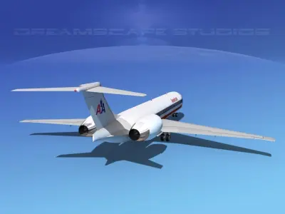 McDonnell Douglas MD-87 American Airlines 3D model