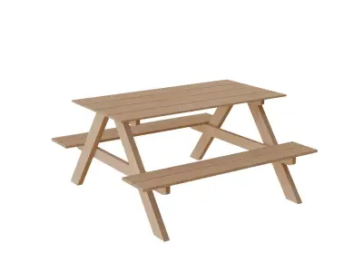 Picnic Table Free 3D model purchase