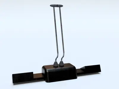 Hand controllers and foot pedals Low-poly 3D model