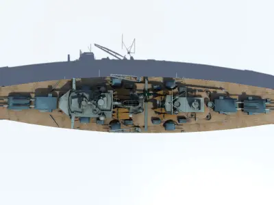 Bismarck battleship Low-poly 3D model