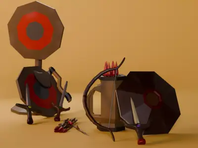 Stylized Weapon Pack Low-poly 3D model