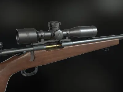 M40A1 Sniper Rifle Low-poly 3D model