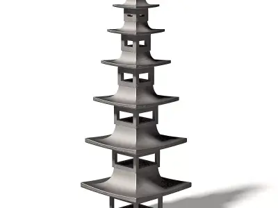 Tall Metal Bird Feeder 3D Model 3D model