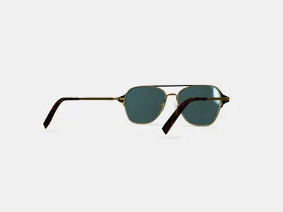 Corson Sunglasses in Jet Black with Polished Gold 3D model