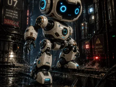 Cute Cinematic SciFi Robot GameReady Companion 3D model
