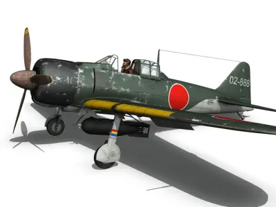 Mitsubishi A6M2 Sen Baku - Kamikaze Unit 3D model