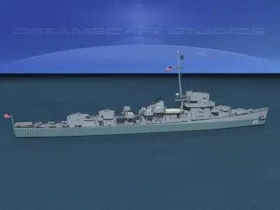 Evarts Class Destroyer DE272 USS Lovering 3D model