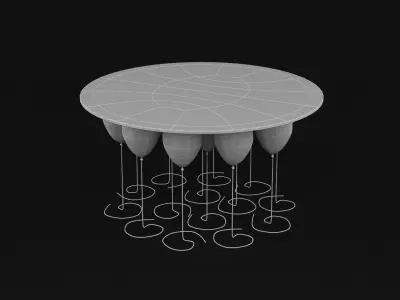 Balloon glass table with balloons Free 3D model