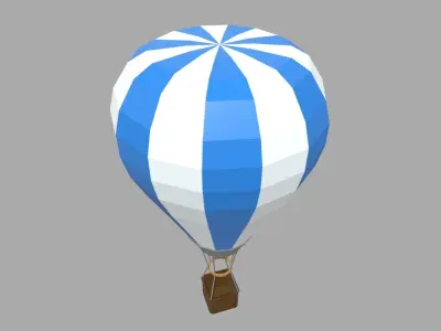 Low Poly Hot Air Balloon Low-poly 3D model