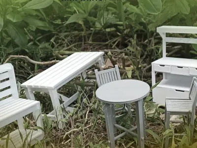 MINIATURE OUTDOOR BAR TABLE FOR 1 12 DOLLHOUSE 3D print model
