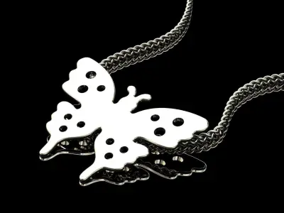 minimalist animal butterfly pendant Free 3D print model