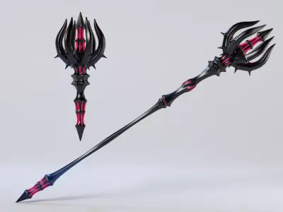 Magic Staff and Artifact Free low-poly 3D model