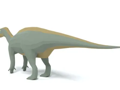 Low Poly Cartoon Iguanodon Dinosaur Low-poly 3D model