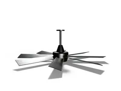 Sci-Fi Ceiling Fan With Light - Low-Poly PBR Game Ready Low-poly 3D model