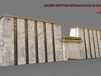  ANCIENT EGYPTIAN ENTRANCE DOOR 3D MODEL Low-poly 3D model