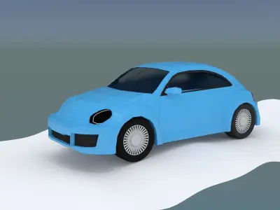Low-Poly 2012 Volkswagen Beetle Free low-poly 3D model