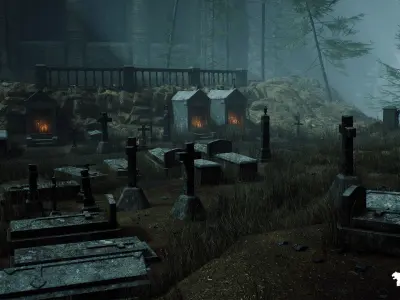 Forgotten Echoes Environment Low-poly 3D model