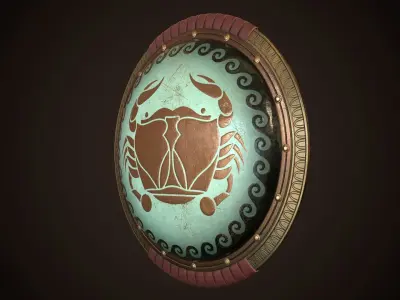 Hoplite Shield Crub Low-poly 3D model