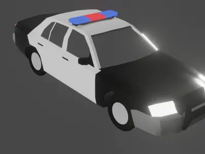 Police car Free low-poly 3D model