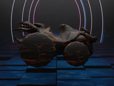 Lava and wood car 3D model