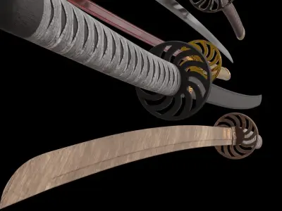 Arabian Katana Low-poly 3D model