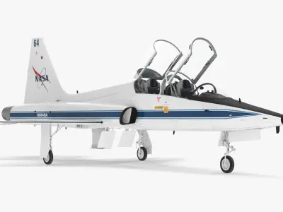 NASA T-38 Talon Trainer Jet White 3D model