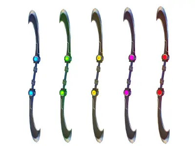 a set of cutting weapons - spear Low-poly 3D model