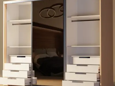 CLOSET COMPLETE INTERIOR WITH DRAWERS AND SLIDE  Free low-poly 3D model